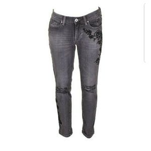 Jessica Simpson Mika Embroidered Black Jeans
